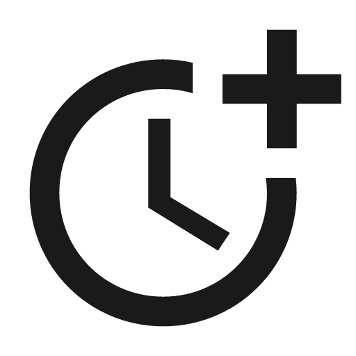 Sharp more time icon, solid style, from Google Material Icons