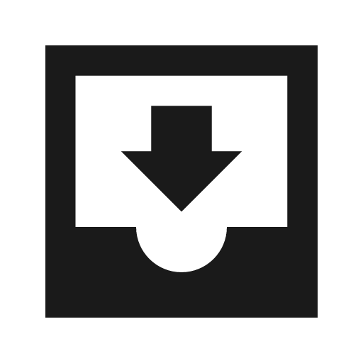 Sharp move to inbox icon, solid style, from Google Material Icons
