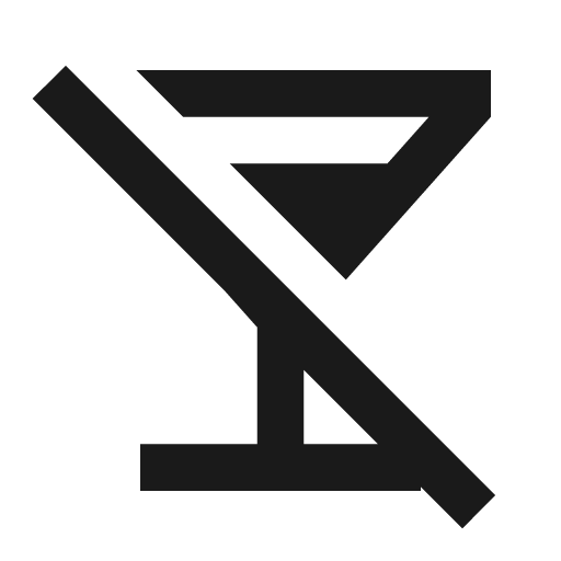 Sharp no drinks icon, solid style, from Google Material Icons