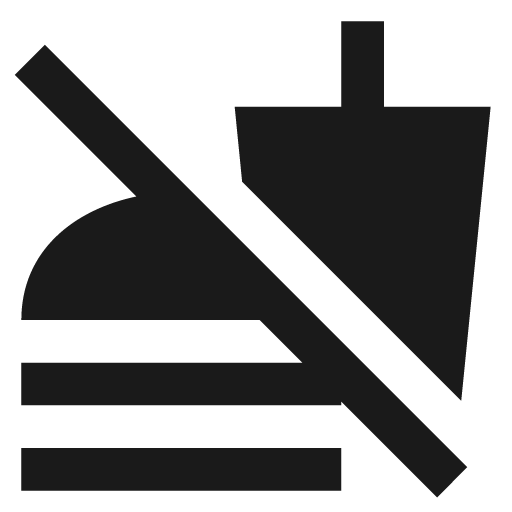 Sharp no food icon, solid style, from Google Material Icons