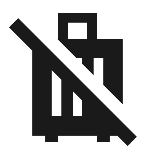 Sharp no luggage icon, solid style, from Google Material Icons