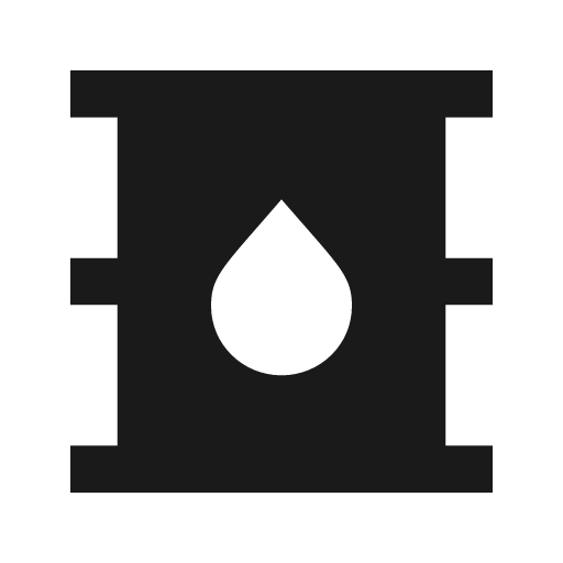 Sharp oil barrel icon, solid style, from Google Material Icons