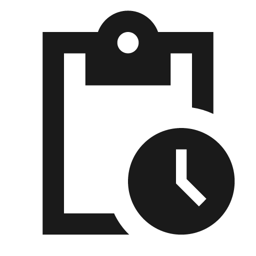 Sharp pending actions icon, solid style, from Google Material Icons