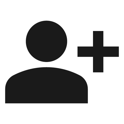 Sharp person add alt icon, solid style, from Google Material Icons