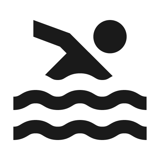 Sharp pool icon, solid style, from Google Material Icons