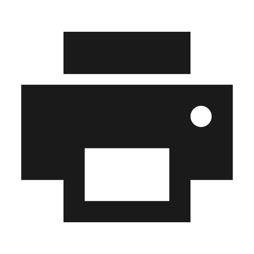 Sharp print icon, solid style, from Google Material Icons