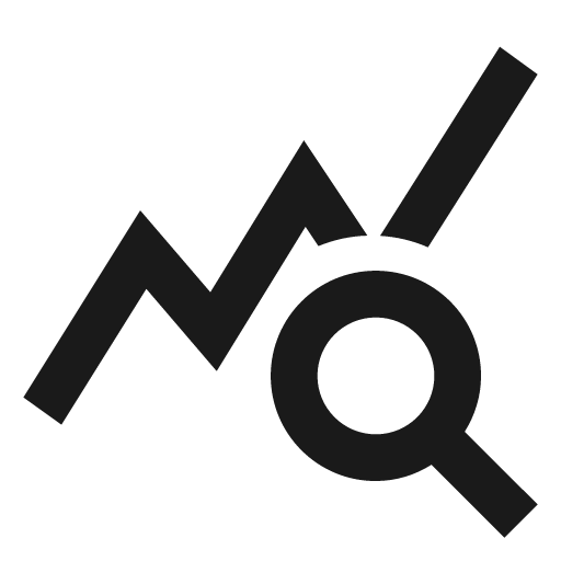 Sharp query stats icon, solid style, from Google Material Icons