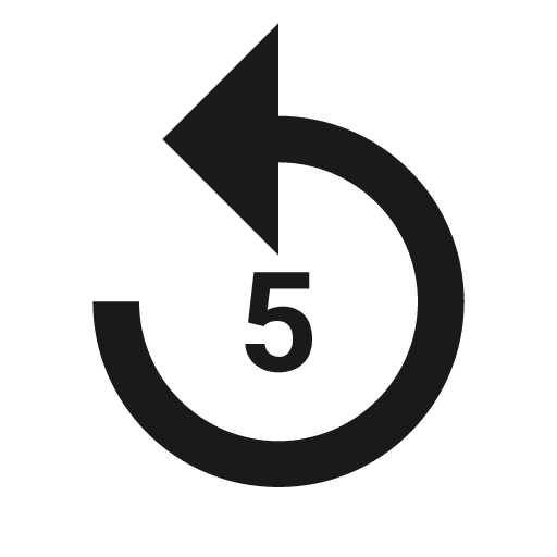 Sharp replay 5 icon, solid style, from Google Material Icons