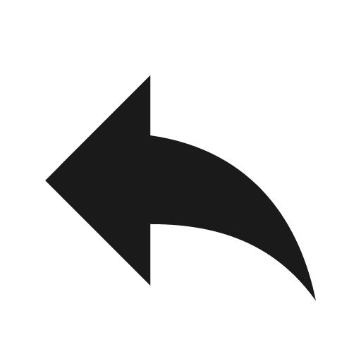 Sharp reply icon, solid style, from Google Material Icons
