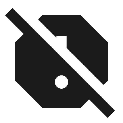 Sharp report off icon, solid style, from Google Material Icons