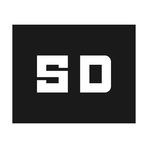 Sharp sd icon, solid style, from Google Material Icons