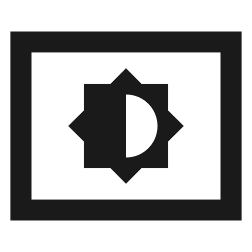 Sharp settings brightness icon, solid style, from Google Material Icons