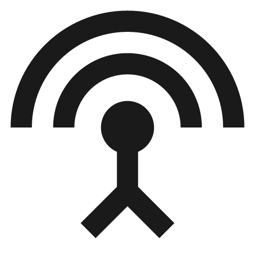 Sharp settings input antenna icon, solid style, from Google Material Icons
