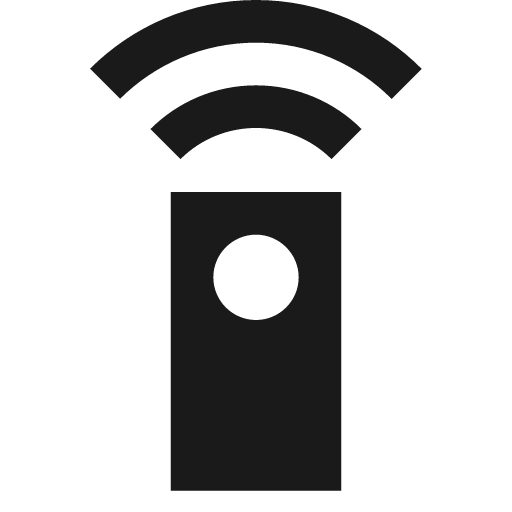 Sharp settings remote icon, solid style, from Google Material Icons
