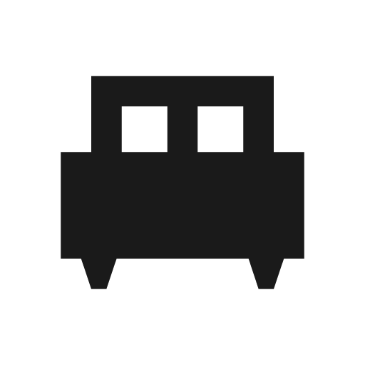 Sharp single bed icon, solid style, from Google Material Icons