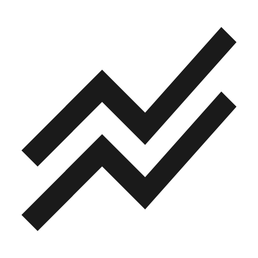 Sharp stacked line chart icon, solid style, from Google Material Icons