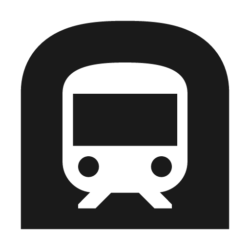 Sharp subway icon, solid style, from Google Material Icons