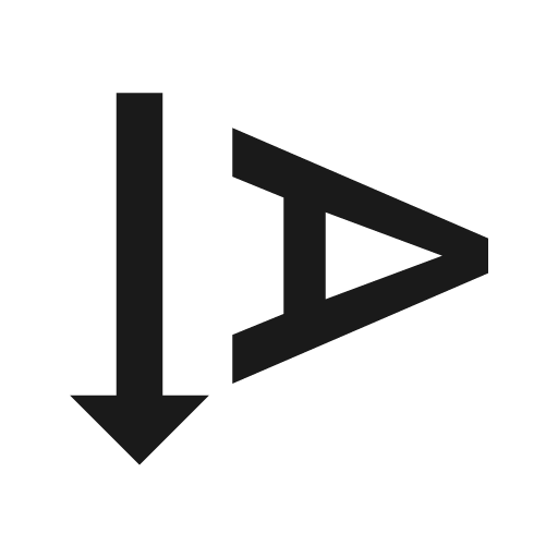 Sharp text rotation down icon, solid style, from Google Material Icons