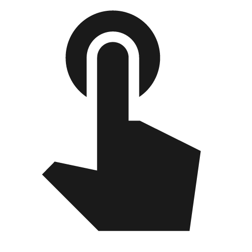 Sharp touch app icon, solid style, from Google Material Icons