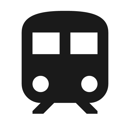 Sharp train icon, solid style, from Google Material Icons