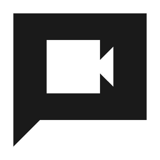 Sharp video chat icon, solid style, from Google Material Icons