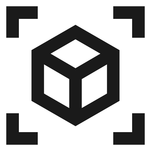 Sharp view in ar icon, solid style, from Google Material Icons