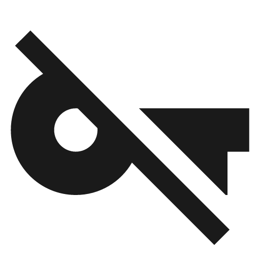 Sharp vpn key off icon, solid style, from Google Material Icons