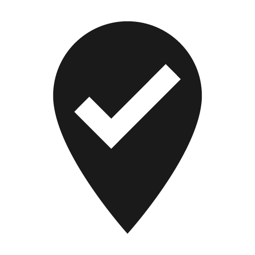 Sharp where to vote icon, solid style, from Google Material Icons
