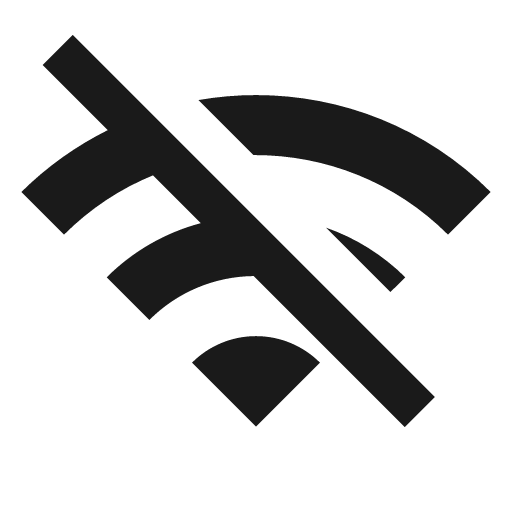 Sharp wifi off icon, solid style, from Google Material Icons