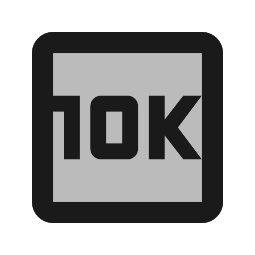 Twotone 10k icon, solid style, from Google Material Icons