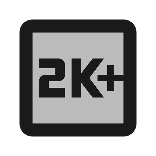 Twotone 2k plus icon, solid style, from Google Material Icons