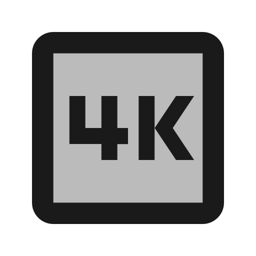 Twotone 4k icon, solid style, from Google Material Icons