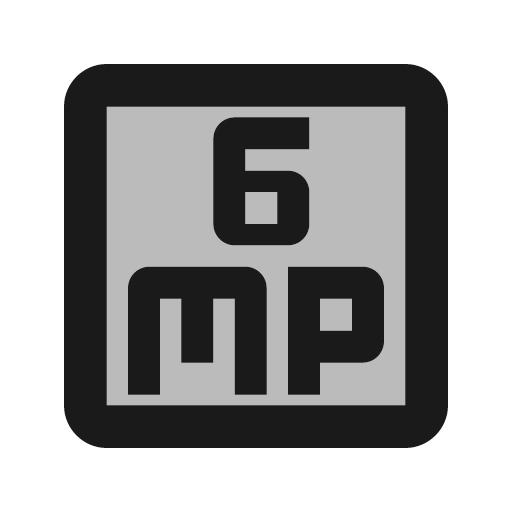 Twotone 6mp icon, solid style, from Google Material Icons