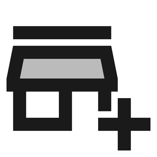 Twotone add business icon, solid style, from Google Material Icons