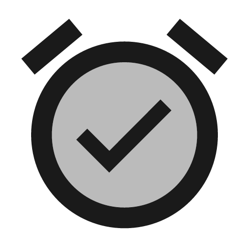 Twotone alarm on icon, solid style, from Google Material Icons