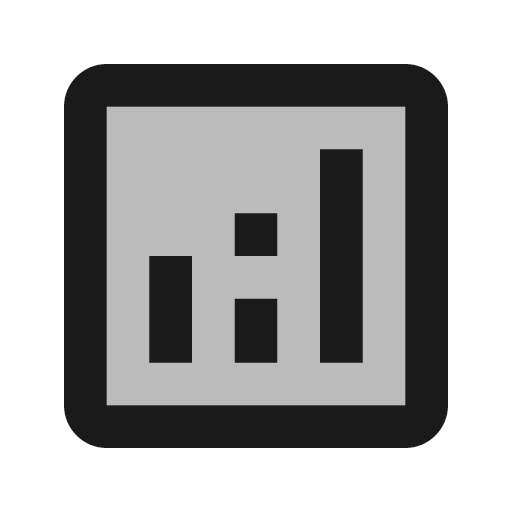 Twotone analytics icon, solid style, from Google Material Icons