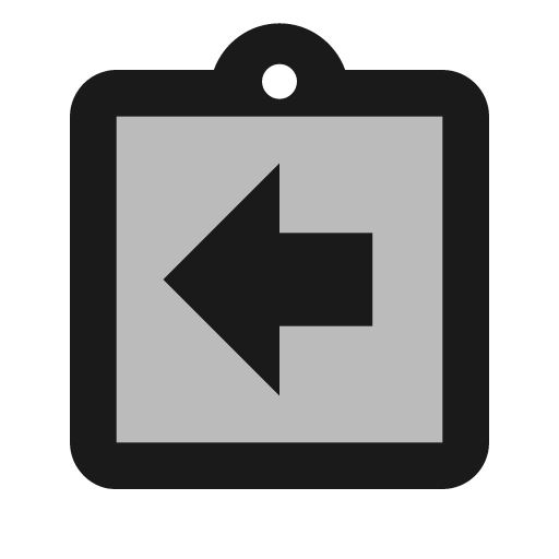 Twotone assignment return icon, solid style, from Google Material Icons