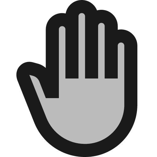 Twotone back hand icon, solid style, from Google Material Icons