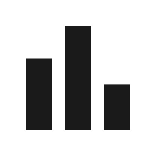 Twotone bar chart icon, solid style, from Google Material Icons