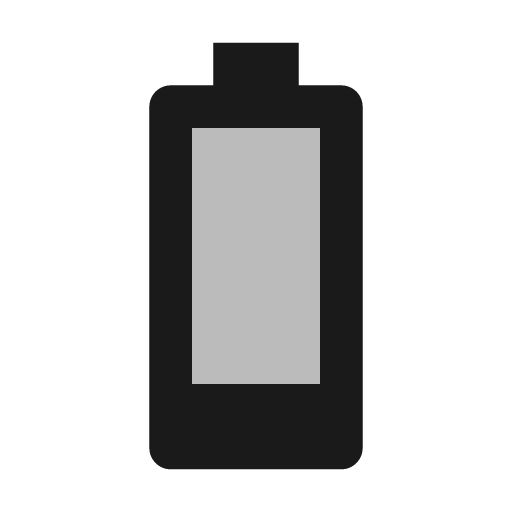 Twotone battery 1 bar icon, solid style, from Google Material Icons