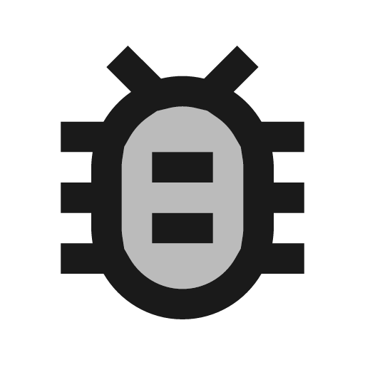 Twotone bug report icon, solid style, from Google Material Icons