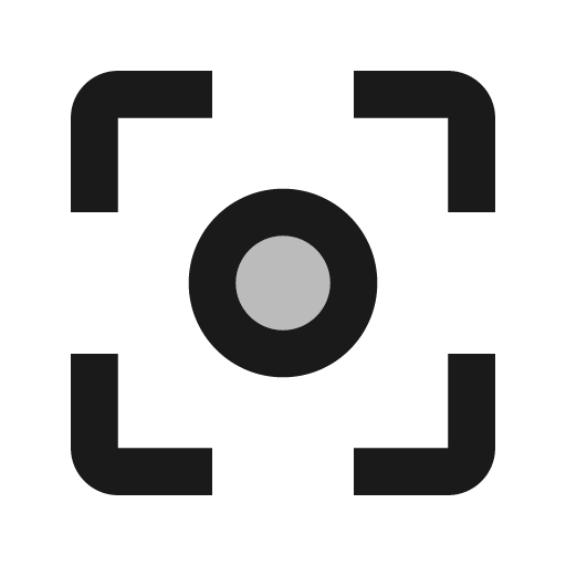 Twotone center focus weak icon, solid style, from Google Material Icons