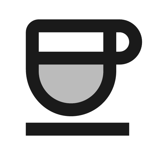 Twotone coffee icon, solid style, from Google Material Icons