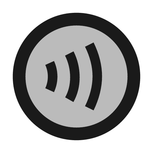 Twotone contactless icon, solid style, from Google Material Icons