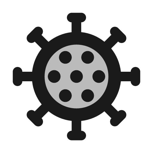 Twotone coronavirus icon, solid style, from Google Material Icons
