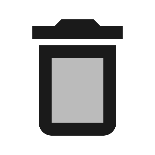 Twotone delete icon, solid style, from Google Material Icons