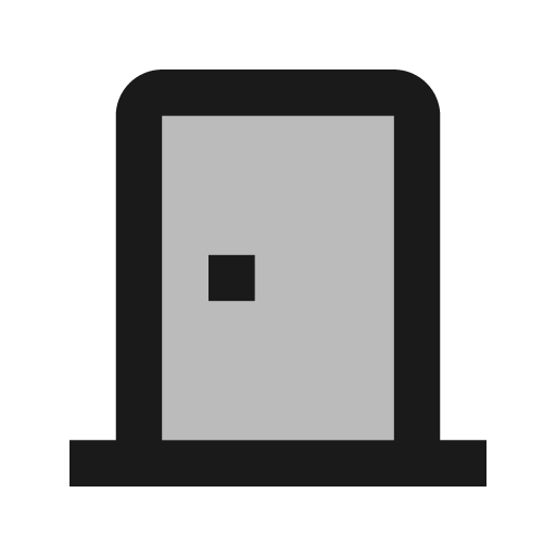 Twotone door back icon, solid style, from Google Material Icons