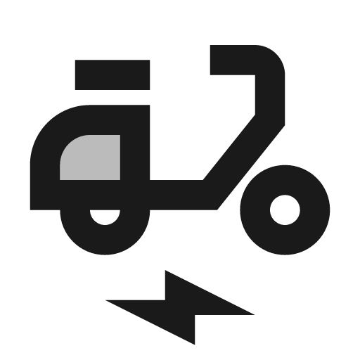 Twotone electric moped icon, solid style, from Google Material Icons