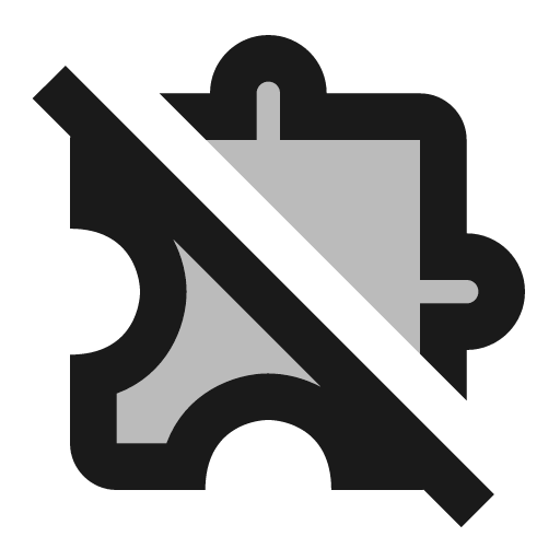 Twotone extension off icon, solid style, from Google Material Icons
