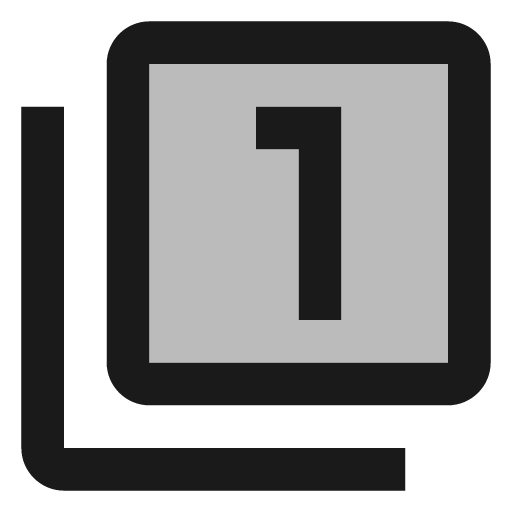 Twotone filter 1 icon, solid style, from Google Material Icons
